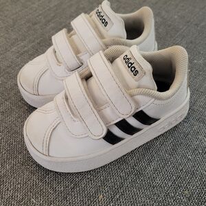 Adidas Kids White and Black Sneakers